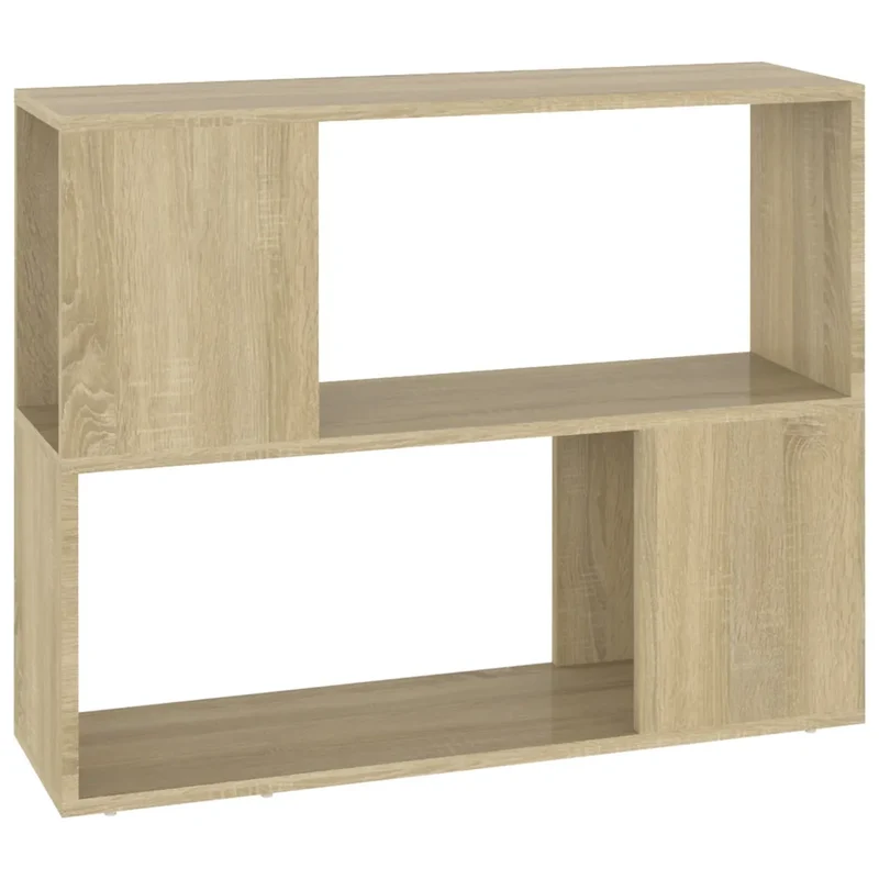 Meuble TV élégant classique épuré 80 x 24 x 63 cm en bois d'ingénierie chêne sonoma 02_0047981