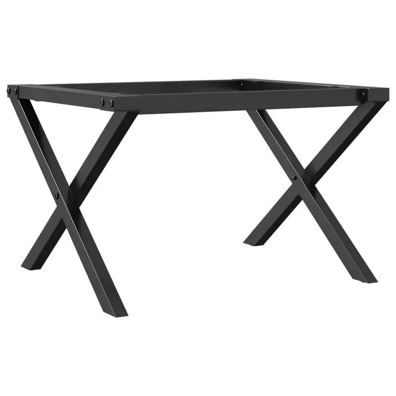 Pieds de table basse cadre en X 60 x 40 x 38 cm robustes industriels en acier noir 02_0047233