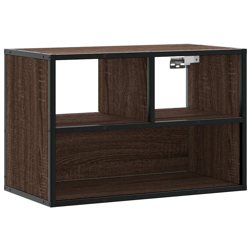 Meuble TV suspendu pratique industriel 60 x 31 x 39,5 cm en bois d'ingénierie chêne marron 02_0049624