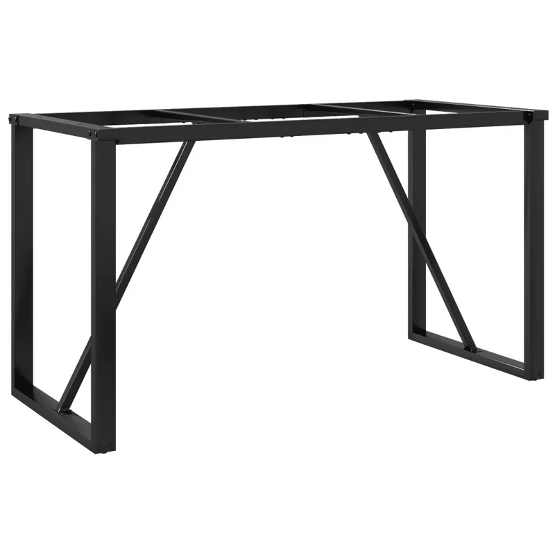 Pieds de table à manger cadre en O 120 x 60 x 73 cm robustes style industriel en acier noir 02_0047229