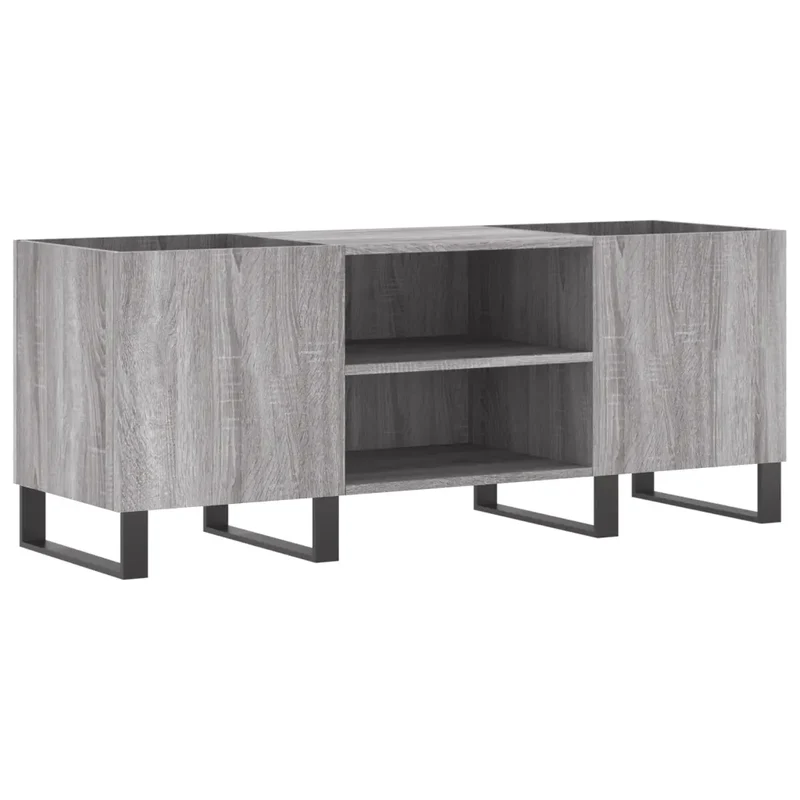 Armoire à disques pratique et robuste 121 x 38 x 48 cm style industriel en bois d'ingénierie gris 02_0049099