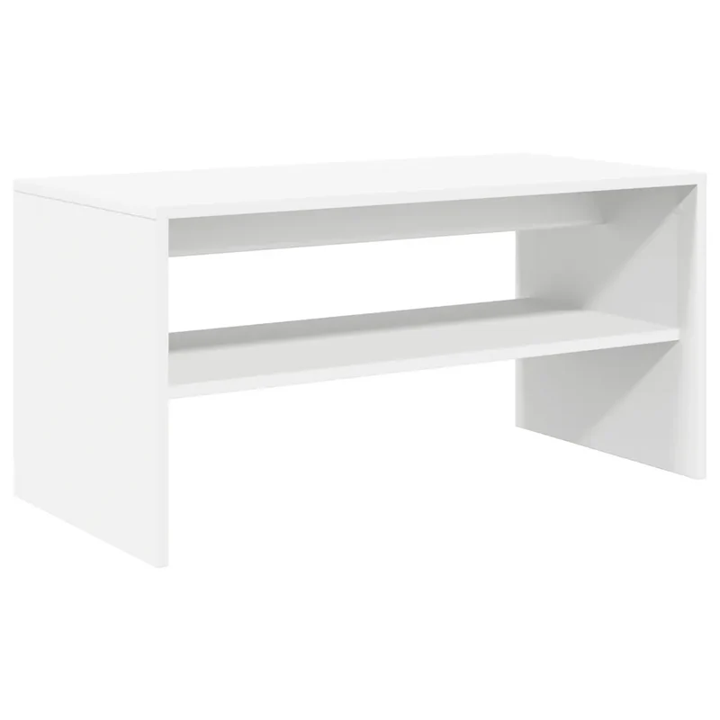 Meuble TV polyvalent design moderne 80 x 40 x 40 cm grand espace de rangement en bois d'ingénierie blanc 02_0051228