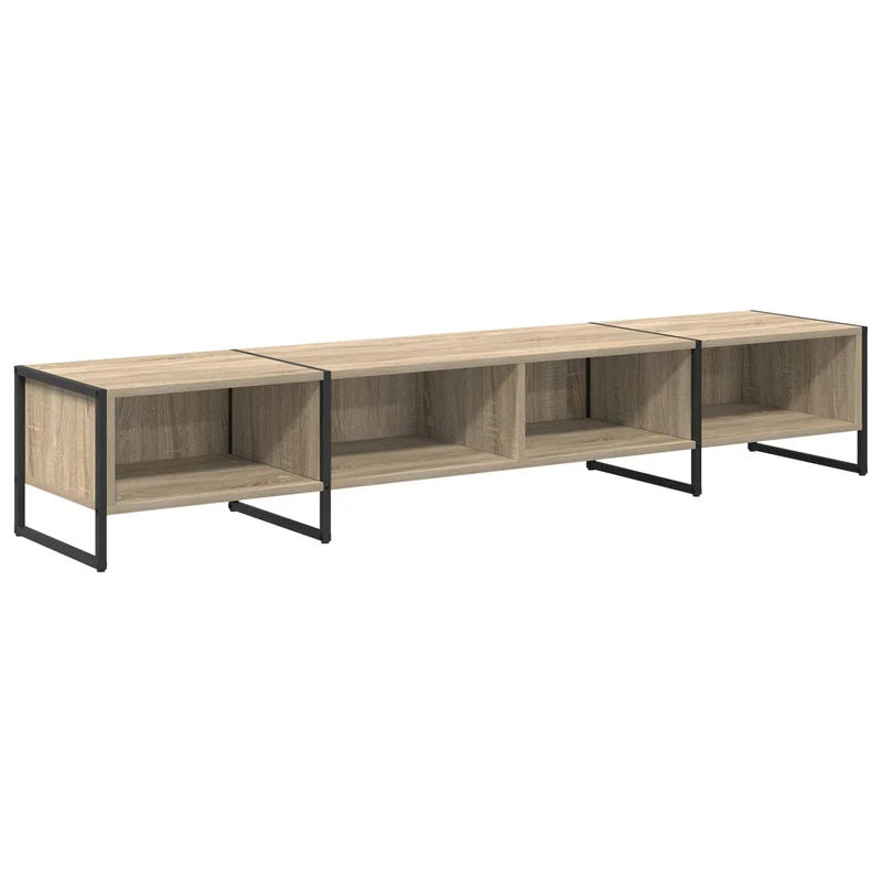 Meuble TV rectangulaire style industriel 170,5 x 36 x 30,5 cm pratique et élégant en bois d'ingénierie sonoma 02_0054548