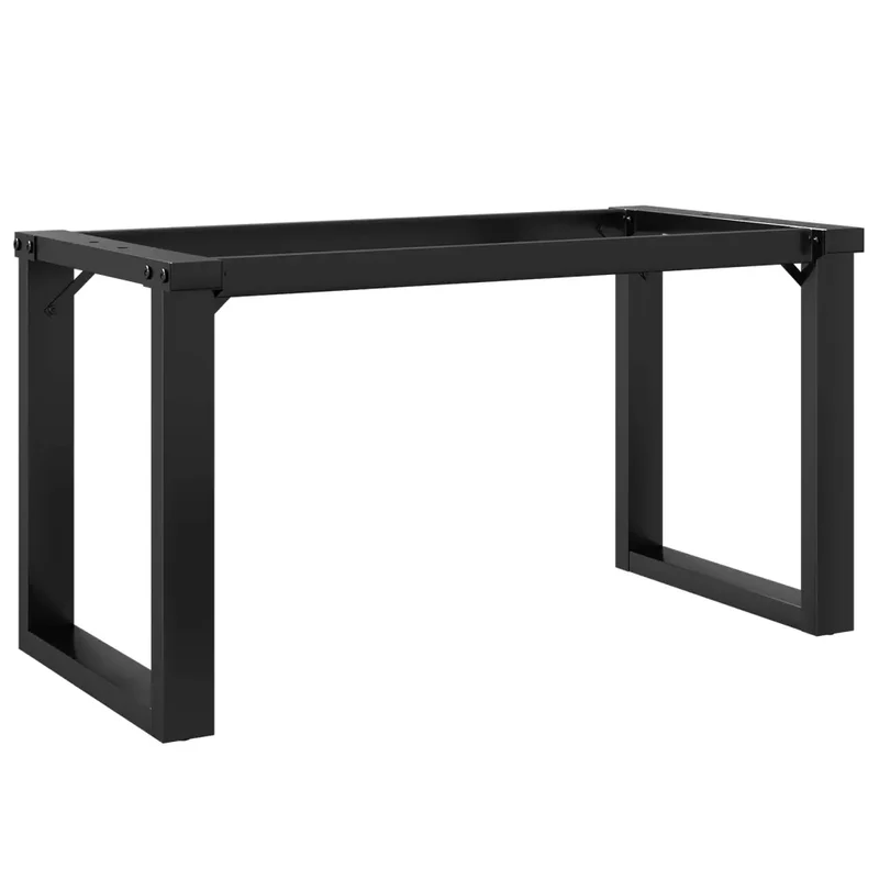 Pieds de table basse cadre en O 80 x 40 x 43 cm stables et robustes style industriel en acier noir 02_0047219