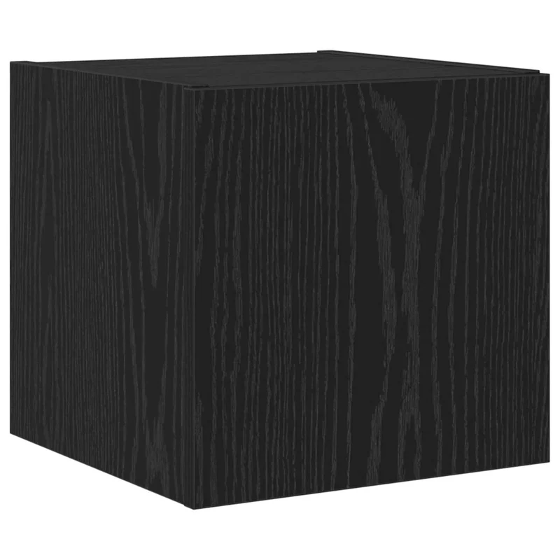 Meuble TV mural moderne avec éclairage LED polyvalent 30,5 x 35 x 30 cm en bois d'ingénierie chêne noir 02_0055049