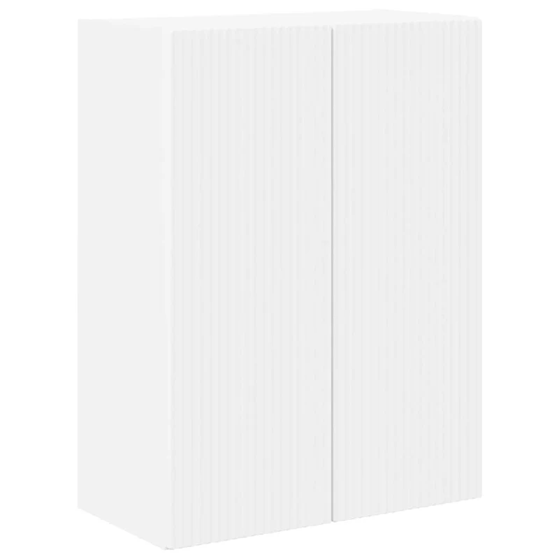 Meuble TV mural contemporain pratique rangement 59,5 x 31 x 80 cm en bois d'ingénierie blanc 02_0055030