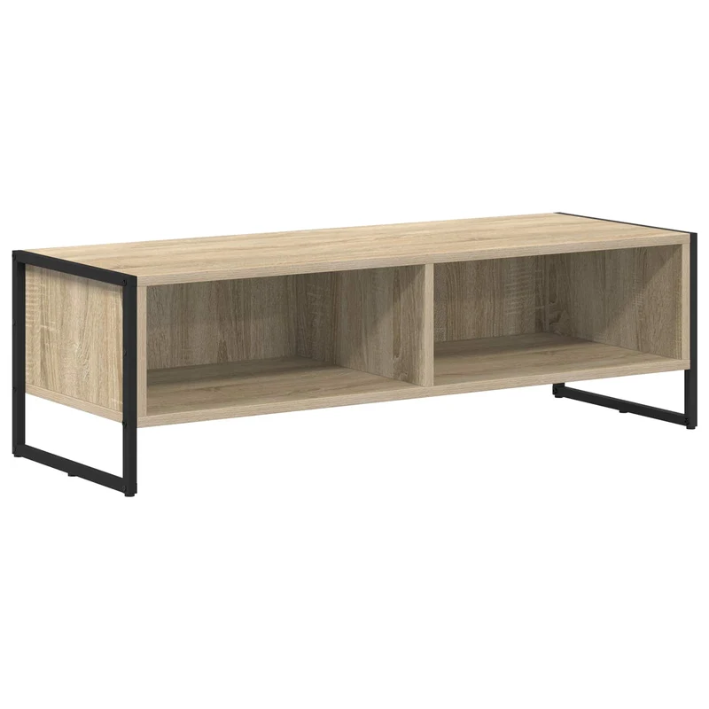 Meuble TV rectangulaire moderne pratique rangement 100 x 36,5 x 30,5 cm en bois d'ingénierie sonoma 02_0054554
