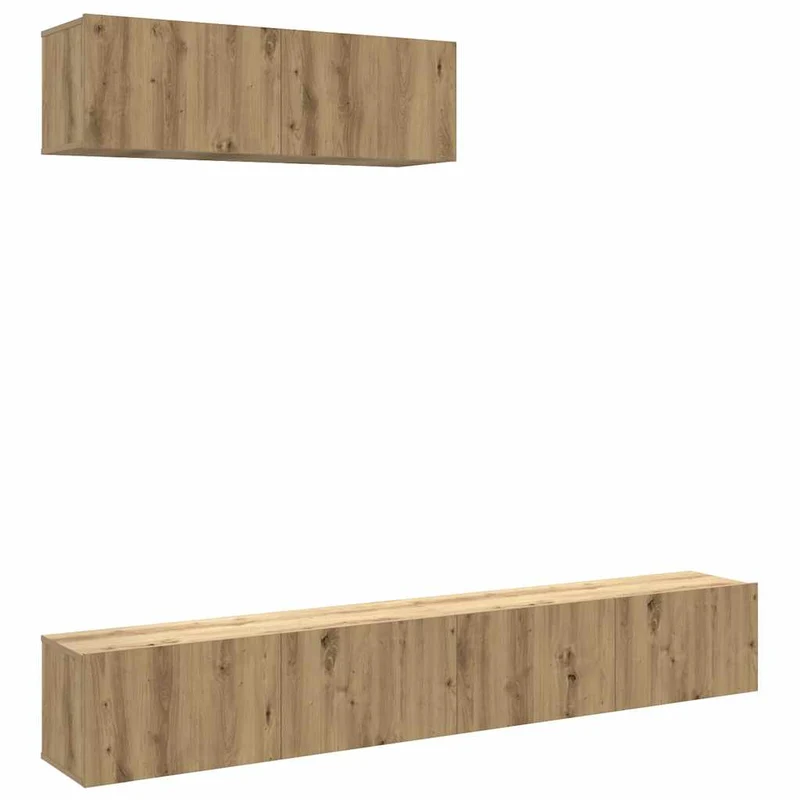 Lot de 3 meubles TV muraux bois d'ingénierie grand espace de rangement 100 x 30 x 30 cm en bois chêne artisanal 02_0055882