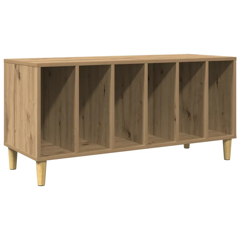 Armoire à disques pratique 100 x 38 x 48 cm rangement spacieux style classique en bois chêne artisanal 02_0051063