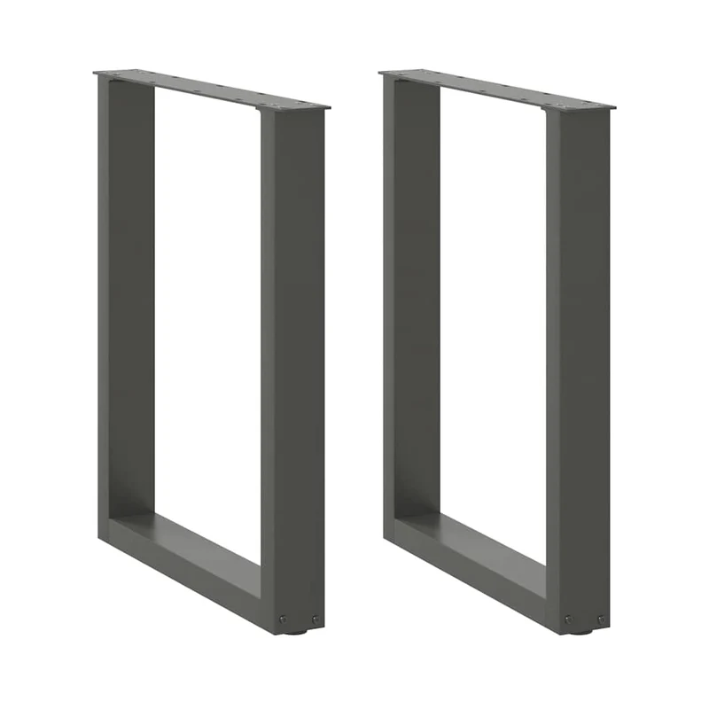 Lot de 2 pieds de table à manger en U 60 x 72 cm robuste design moderne avec niveleurs en acier anthracite 02_0057422