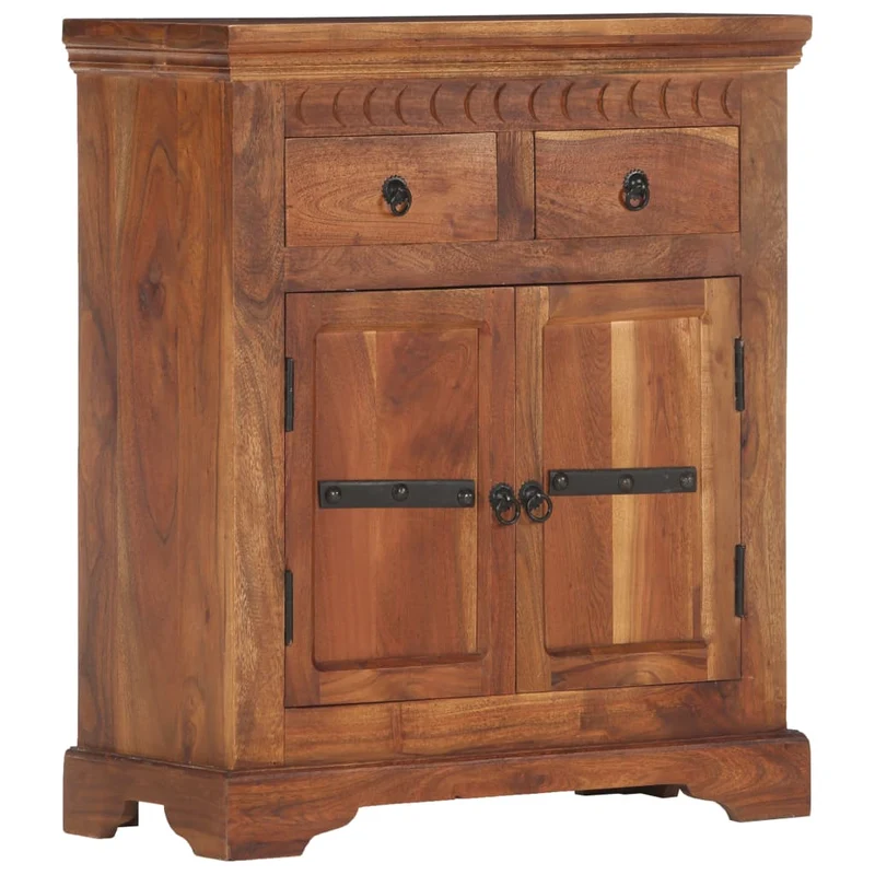 Buffet bahut commode armoire meuble de rangement organisateur cuisine salle de séjour salon 63 x 30 x 75 cm bois d'acacia massif marron 02_0029635