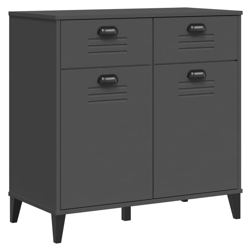 Buffet bahut commode armoire meuble de rangement organisateur cuisine salle de séjour salon 80 x 40 x 80 cm bois d'ingénierie anthracite 02_0036625