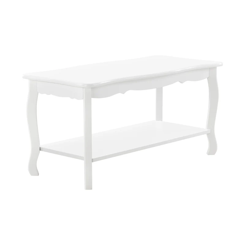 Table basse de salon MDF 87,5 cm sapin laqué blanc 03_0004159