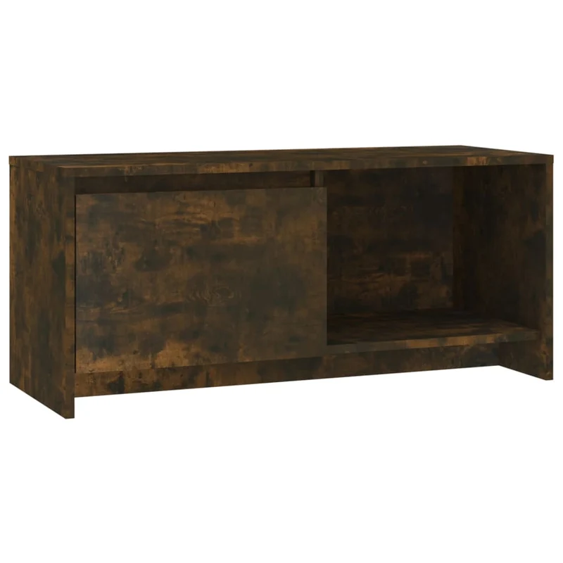 Meuble TV multimédia étagère télévision buffet téléviseur salle à manger salon chambre chêne fumé 90 x 35 x 40 cm bois d'ingénierie brun 02_0027404