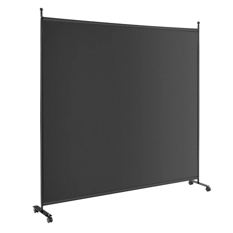 Paravent pour intérieur et extérieur 184 x 30 x 184 cm avec roulettes design moderne en métal noir 20_0013034