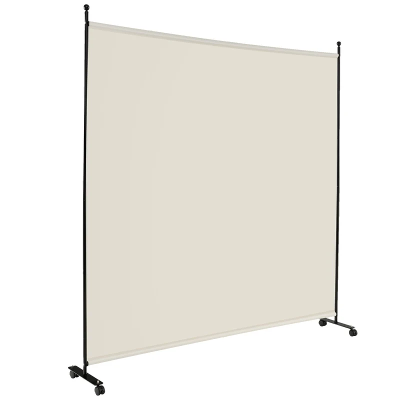 Paravent à roulettes 184 x 30 x 184 cm séparation légère espace privé design moderne en métal blanc 20_0013033