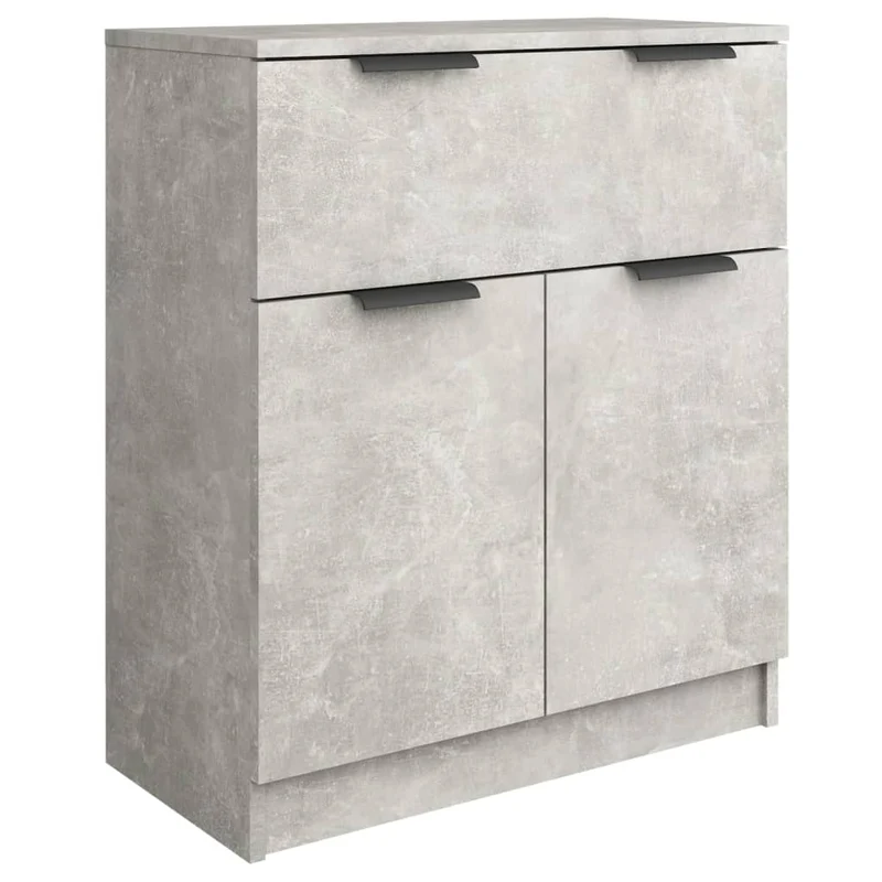 Buffet bahut commode armoire meuble de rangement organisateur cuisine salle de séjour salon 60 x 30 x 70 cm bois d'ingénierie gris 02_0031953
