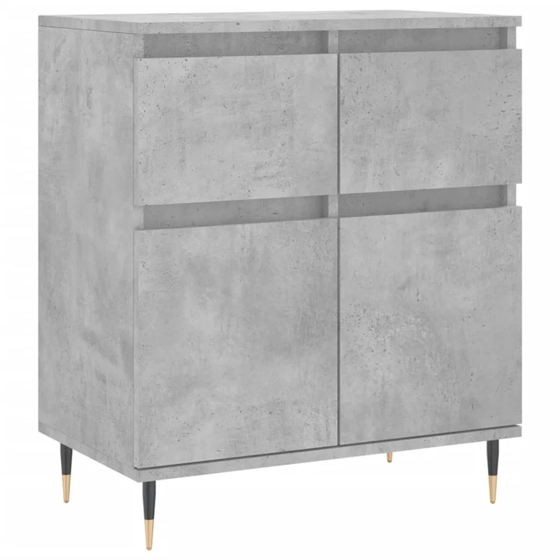 Buffet bahut commode armoire meuble de rangement organisateur cuisine salle de séjour salon 60 x 35 x 70 cm bois d'ingénierie gris 02_0031988