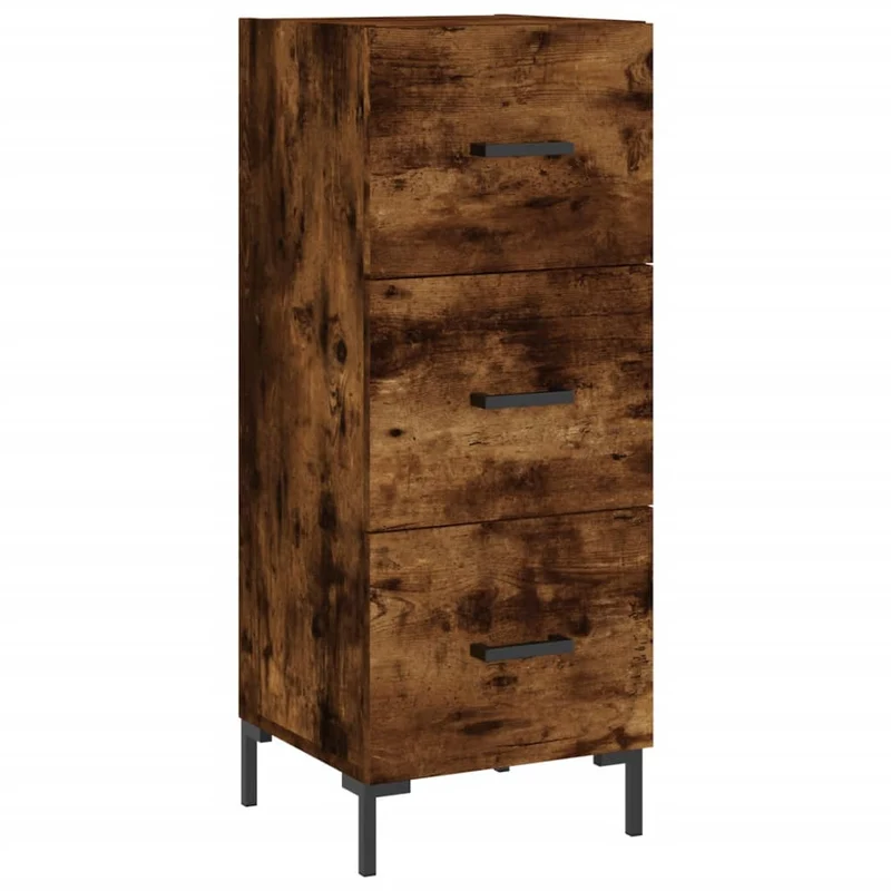 Buffet bahut commode armoire meuble de rangement organisateur cuisine salle de séjour salon 34,5 x 34 x 90 cm bois d'ingénierie marron 02_0030929