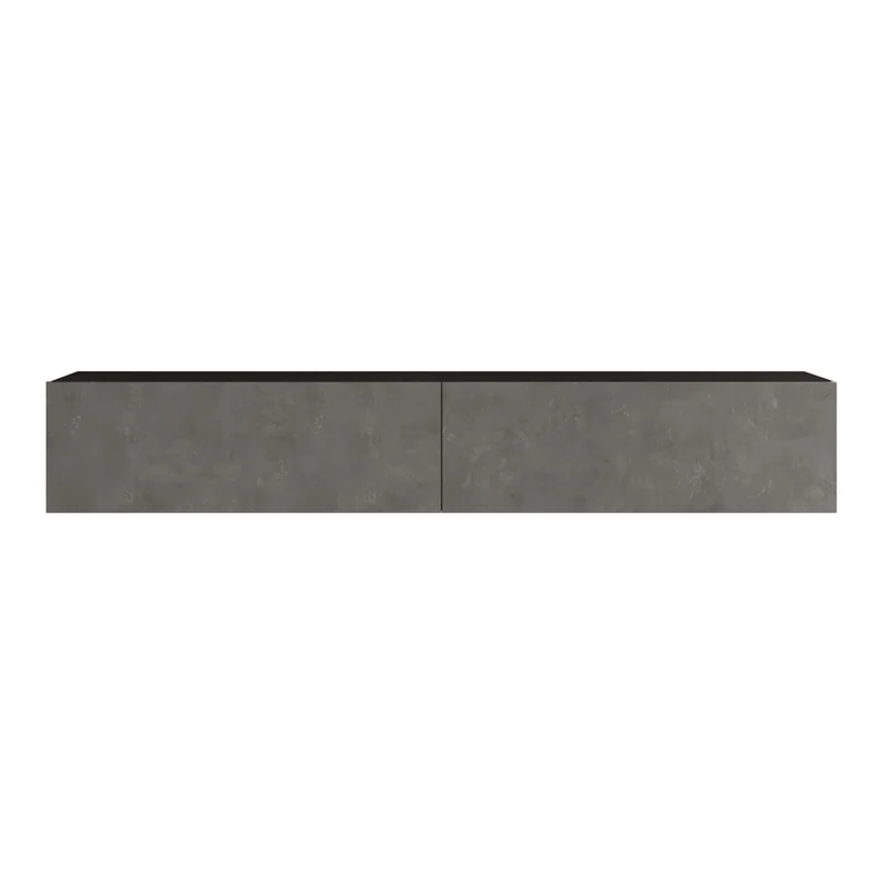 Meuble TV à 2 portes 29,5 x 180 x 31,5 cm noir effet béton 03_0007790