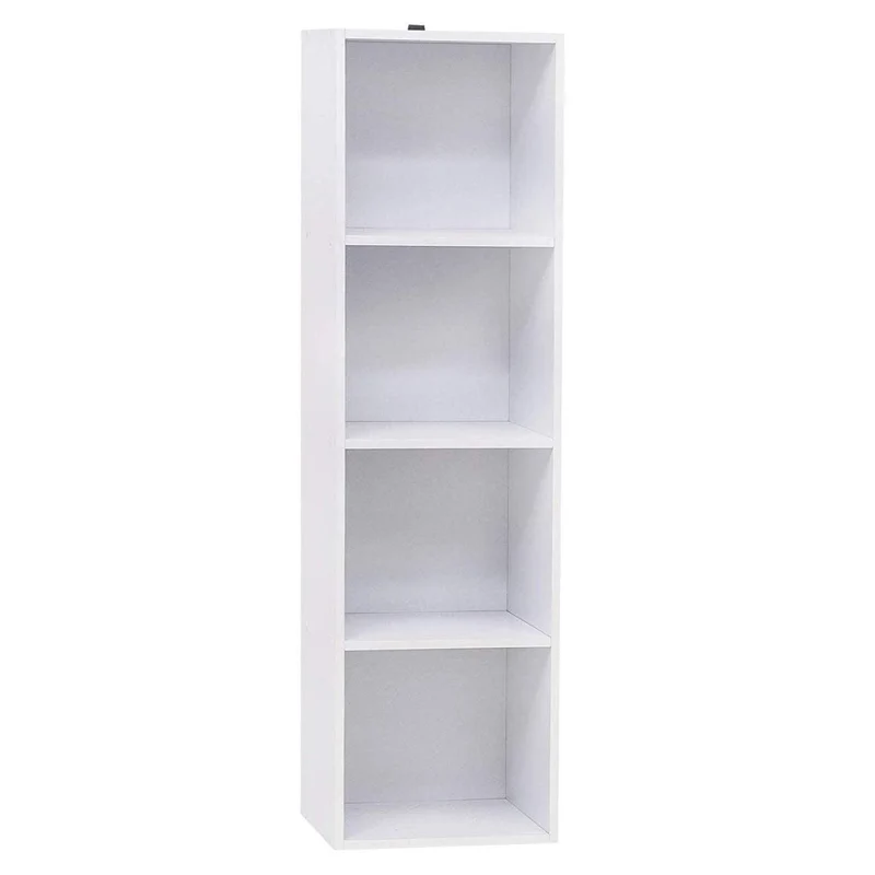 Bibliothèque en bois 4 cubes étagères de bureau 106 cm blanc 19_0000388