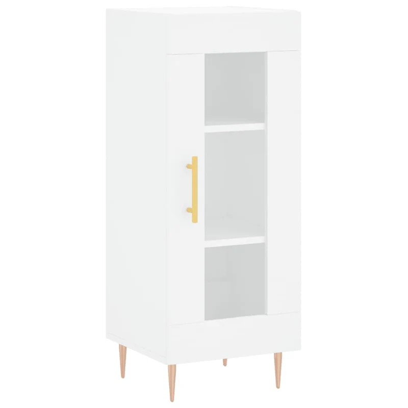 Buffet bahut commode armoire meuble de rangement organisateur cuisine salle de séjour salon 34,5 x 34 x 90 cm bois d'ingénierie blanc 02_0030238