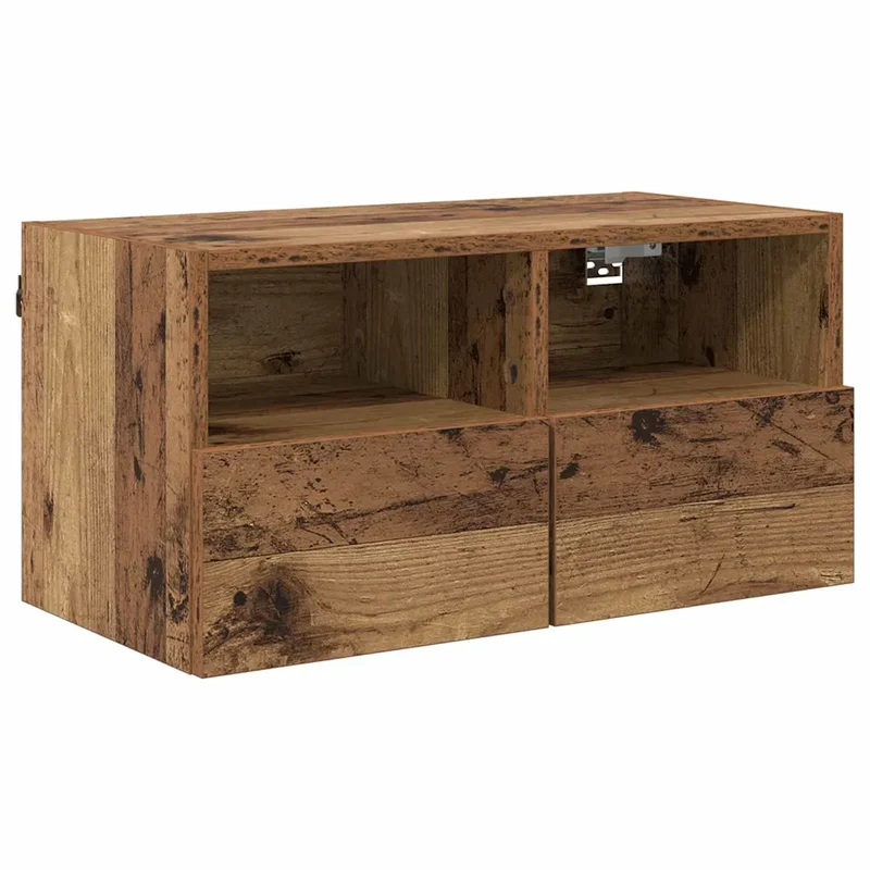 Meuble TV mural design moderne rangement pratique 60 x 30 x 30 cm en bois d'ingénierie bois ancien 02_0052784