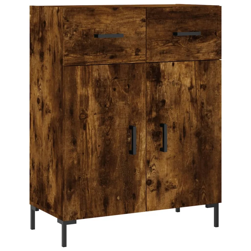 Buffet bahut commode armoire meuble de rangement organisateur cuisine salle de séjour salon 69,5 x 34 x 90 cm bois d'ingénierie marron 02_0031074