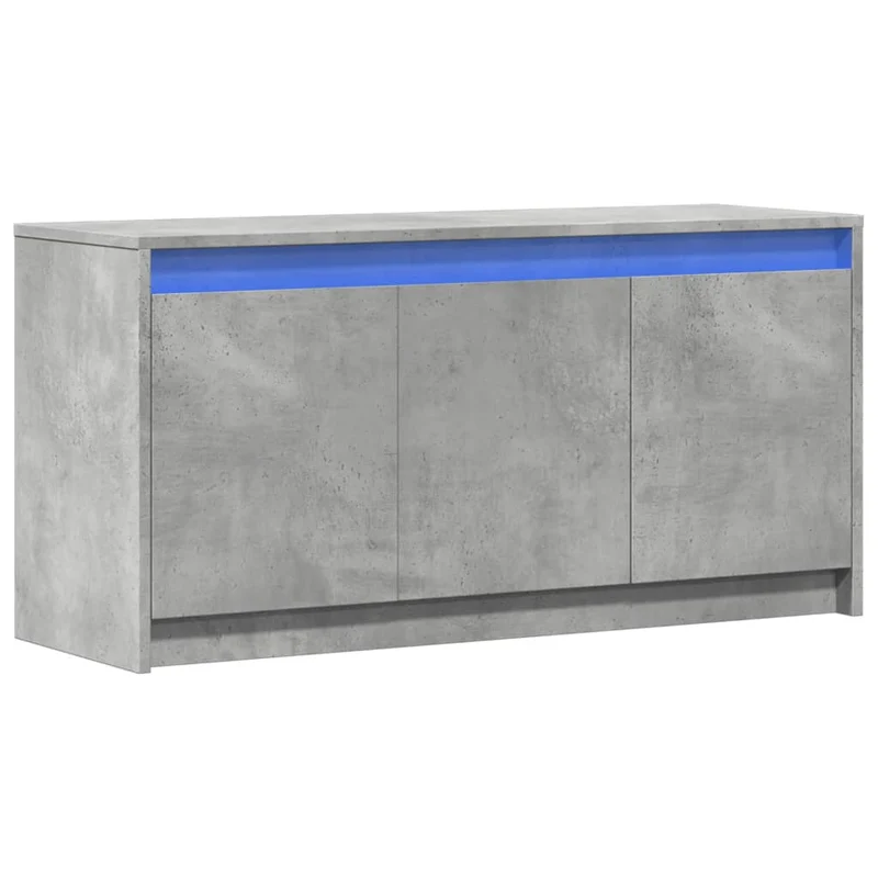 Meuble TV multimédia étagère télévision buffet téléviseur salle à manger salon chambre avec LED 100 x 34 x 50 cm bois d'ingénierie gris 02_0026430