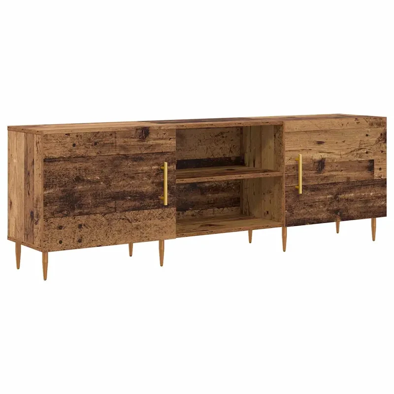 Meuble TV rectangulaire moderne 150 x 30 x 50 cm avec rangement chic minimaliste en bois ancien 02_0052512