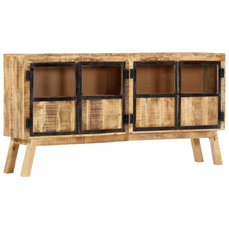 Buffet bahut commode armoire meuble de rangement organisateur cuisine salle de séjour salon et 160 x 30 x 80 cm bois de manguier solide brut marron 02_0035724
