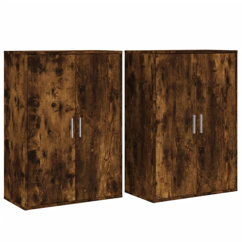 Buffet bahut commode armoire meuble de rangement organisateur cuisine salle de séjour salons lot de 2 60 x 31 x 84 cm bois d'ingénierie marron 02_0036741