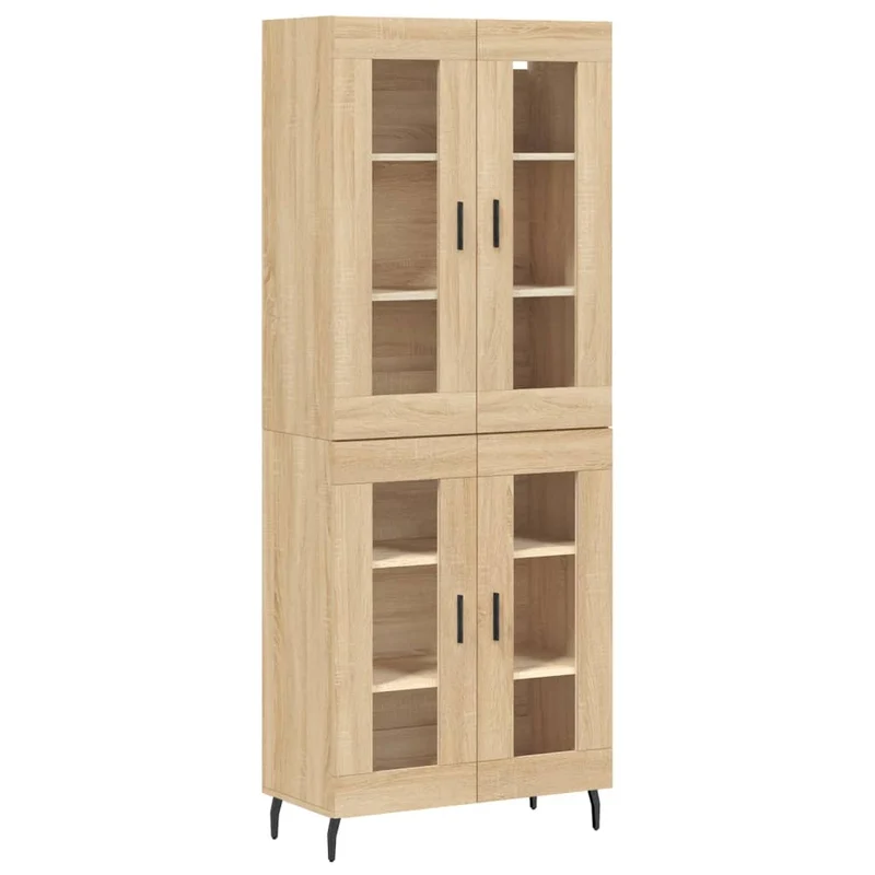 Buffet bahut commode armoire meuble de rangement organisateur cuisine salle de séjour salon haut sonoma 69,5 x 34 x 180 cm bois d'ingénierie marron 02_0034160