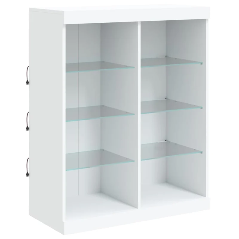Buffet bahut commode armoire meuble de rangement organisateur cuisine salle de séjour salon avec lumières LED 81 x 37 x 100 cm blanc 02_0029859