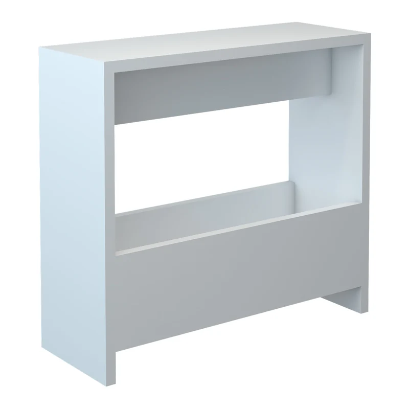 Table d'appoint rectangulaire avec porte-revues 60 x 55 x 20 cm blanc 03_0008637