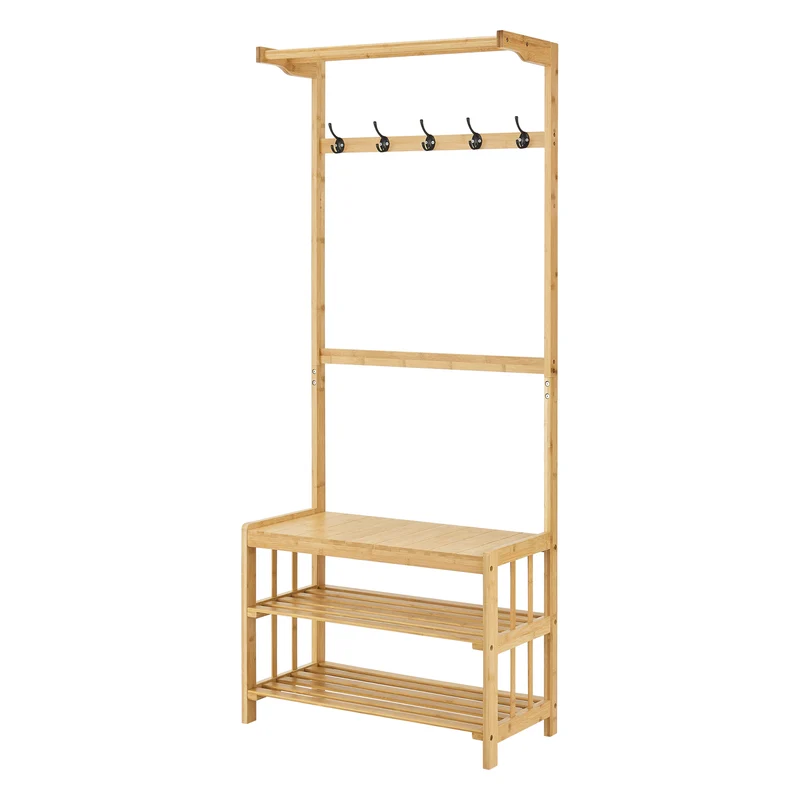 Meuble d'entrée tornio portemanteau avec banc 168 x 70 x 35 cm 03_0008784