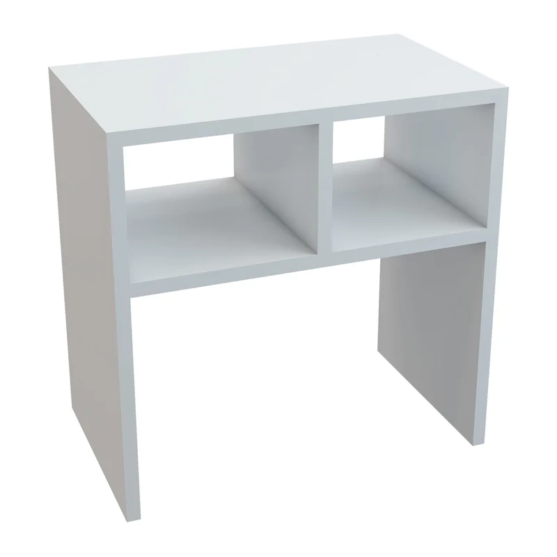 Table d'appoint rectangulaire avec 2 compartiments de stockage 50 x 50 x 30 cm blanc 03_0008633