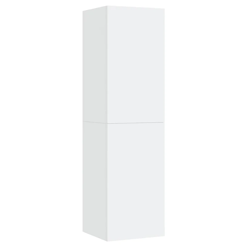 Meuble TV multimédia étagère télévision buffet téléviseur salle à manger salon chambre 30,5 x 30 x 110 cm bois d’ingénierie blanc 02_0026116