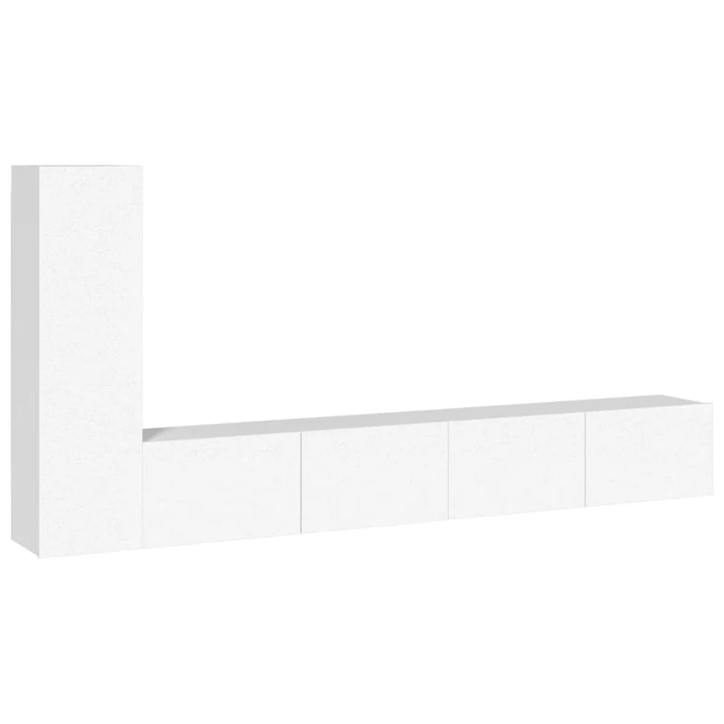 Ensemble de meubles armoire buffet TV télévision salon chambre séjour 3 pièces bois d'ingénierie blanc 02_0024480