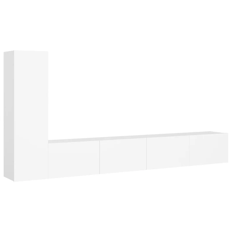 Ensemble de meubles armoire buffet TV télévision salon chambre séjour 3 pièces bois d'ingénierie blanc 02_0024467