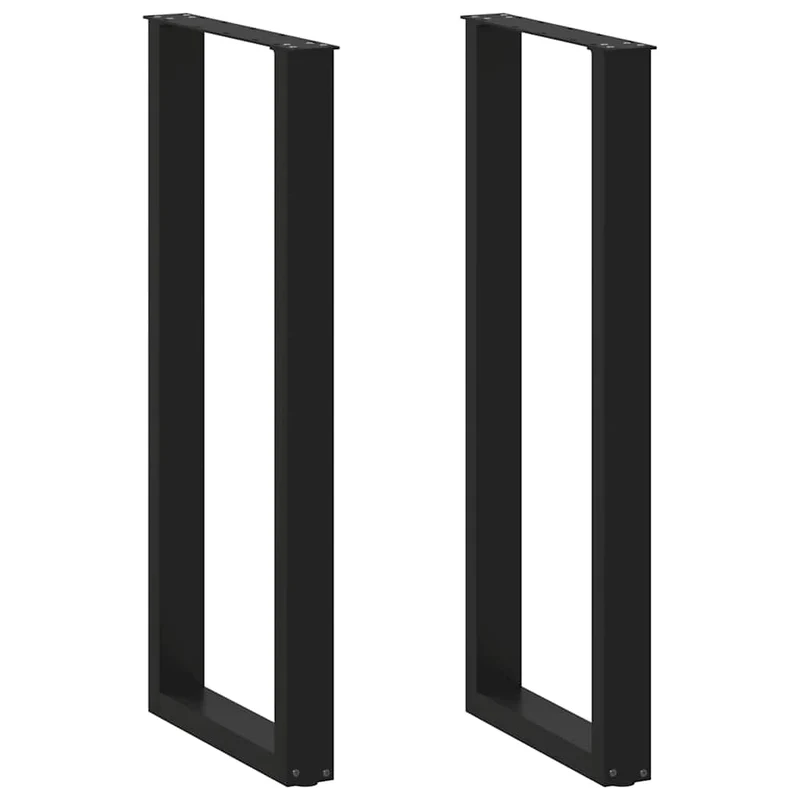 Lot de 2 pieds de table de bar en U ajustables 40 x 110-111 cm en acier thermolaqué noir 02_0057480