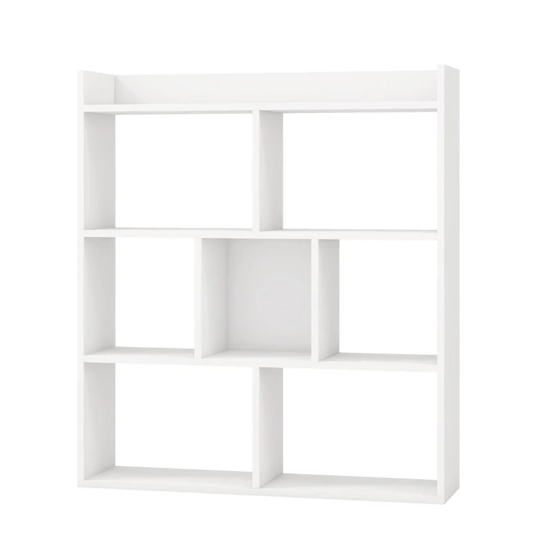 Bibliothèque ouverte à 7 cubes 80 x 20 x 90 cm support de rangement moderne et élégant en bois blanc 20_0018513