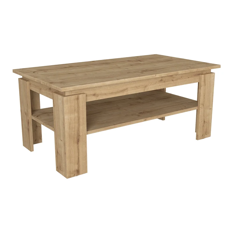 Table basse console d'appoint 110 x 60 x 47 cm effet chêne 03_0010811
