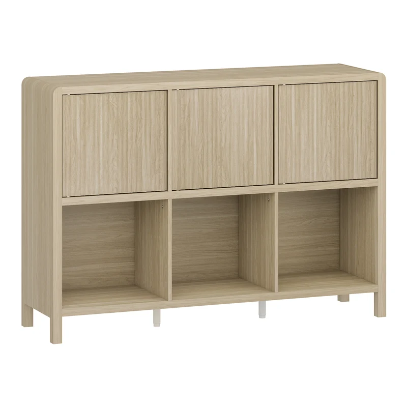 Commode meuble de rangement pratique entrée salon chambre 76,5 x 110 x 30 cm effet chêne 03_0009300