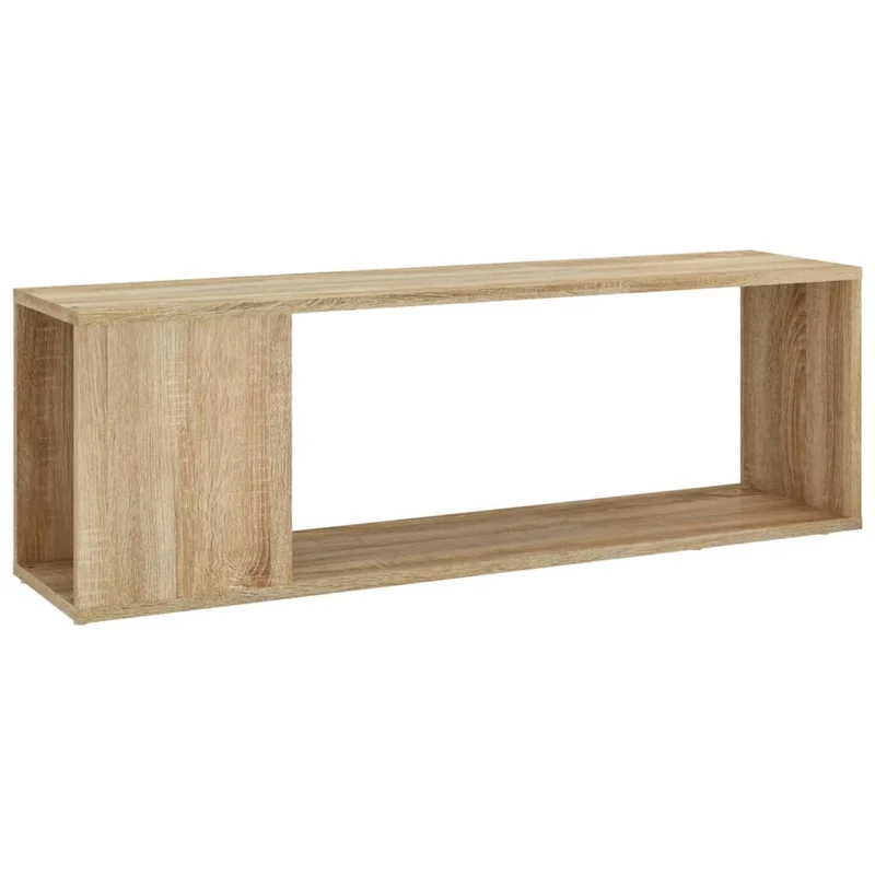 Meuble TV multimédia étagère télévision buffet téléviseur salle à manger salon chambre chêne sonoma 100 x 24 x 32 cm bois d'ingénierie brun 02_0027410
