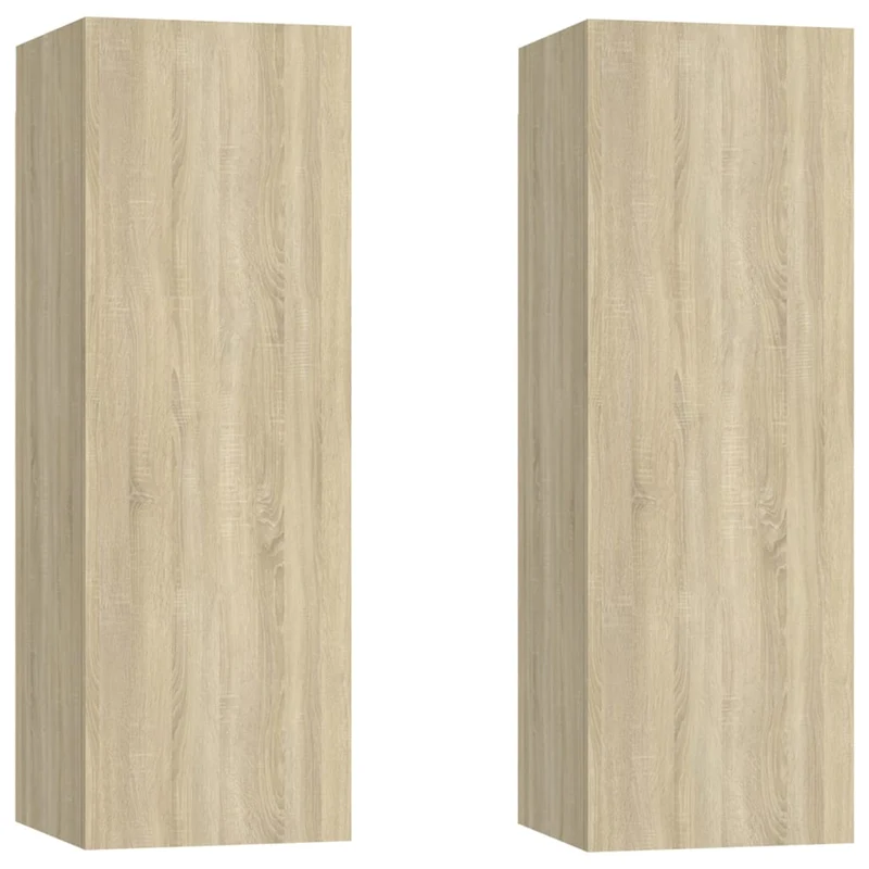 Meubles TV multimédia étagère télévision buffet téléviseur salle à manger salon chambre 2 pièces chêne sonoma 30,5 x 30 x 90 cm bois d’ingénierie brun 02_0028614