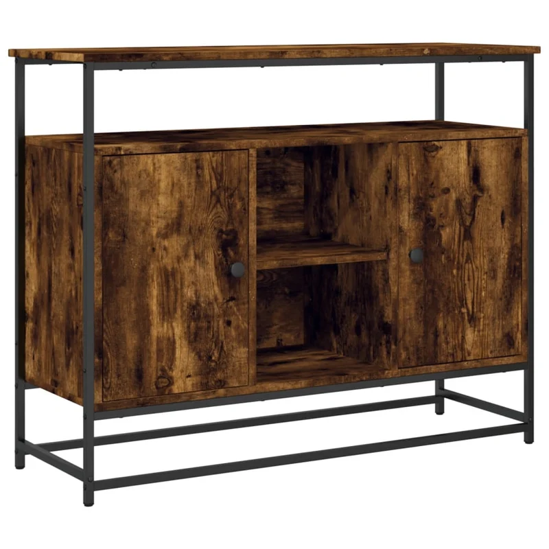 Buffet bahut commode armoire meuble de rangement organisateur cuisine salle de séjour salon 100 x 35 x 80 cm bois d'ingénierie marron 02_0030835