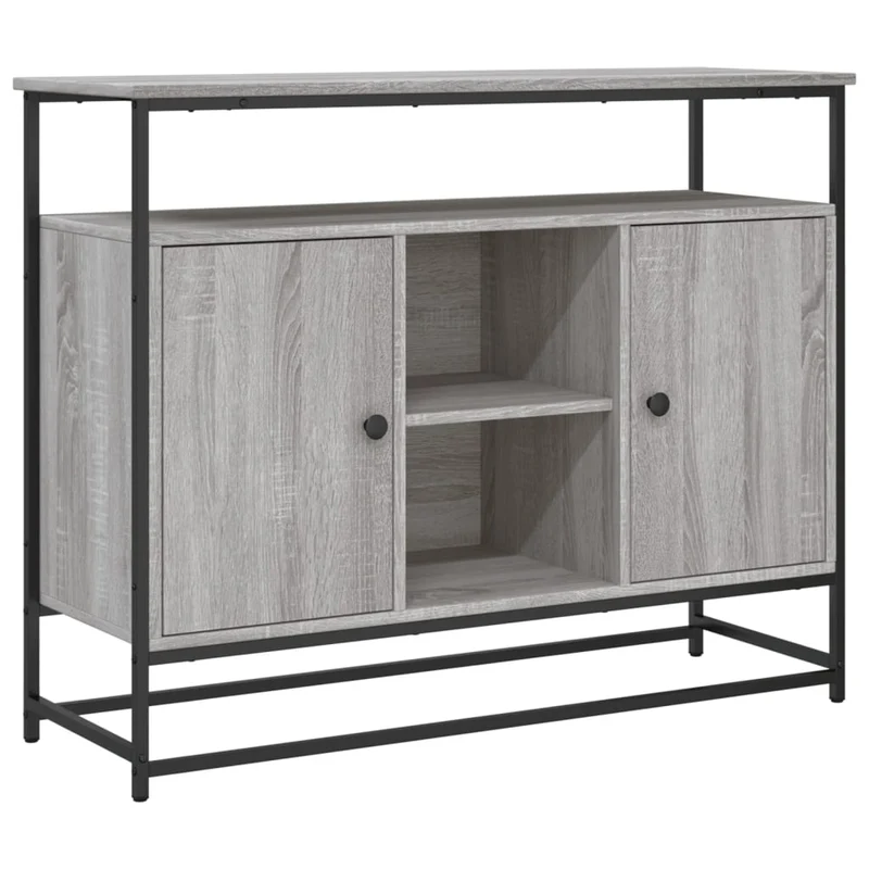 Buffet bahut commode armoire meuble de rangement organisateur cuisine salle de séjour salon sonoma 100 x 35 x 80 cm bois d'ingénierie gris 02_0036253