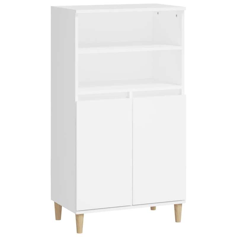 Buffet bahut commode armoire meuble de rangement organisateur cuisine salle de séjour salon haut 60 x 36 x 110 cm bois d'ingénierie blanc 02_0032472
