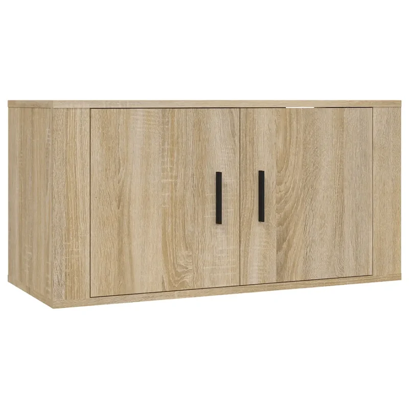 Meuble TV mural élégant chêne sonoma 80 x 34 x 40 cm rangement pratique style classique en bois d'ingénierie 02_0048288